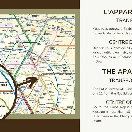 4pers#1 Bedroom#republique#paris 3 Lejlighed